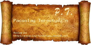 Pacsolay Terestyén névjegykártya